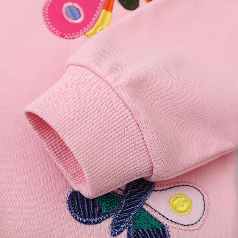 Girl sweatshirt with colorful butterfly embroidery Mune Fashion