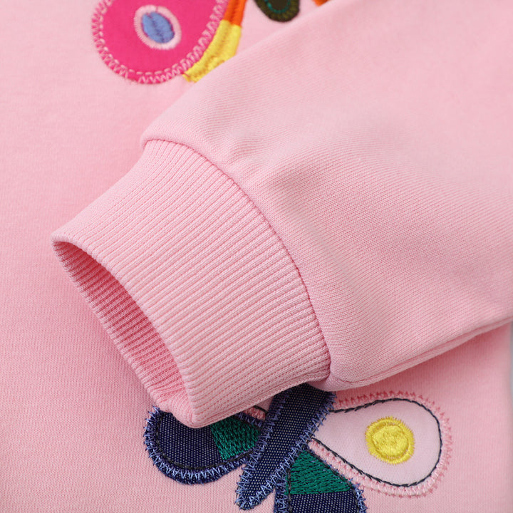 Girl sweatshirt with colorful butterfly embroidery Mune Fashion