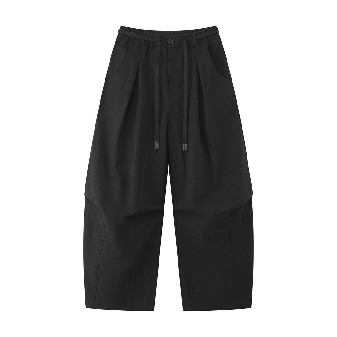 Women's wide culotte trousers with high waist, pleats and drawstring Mune Fashion