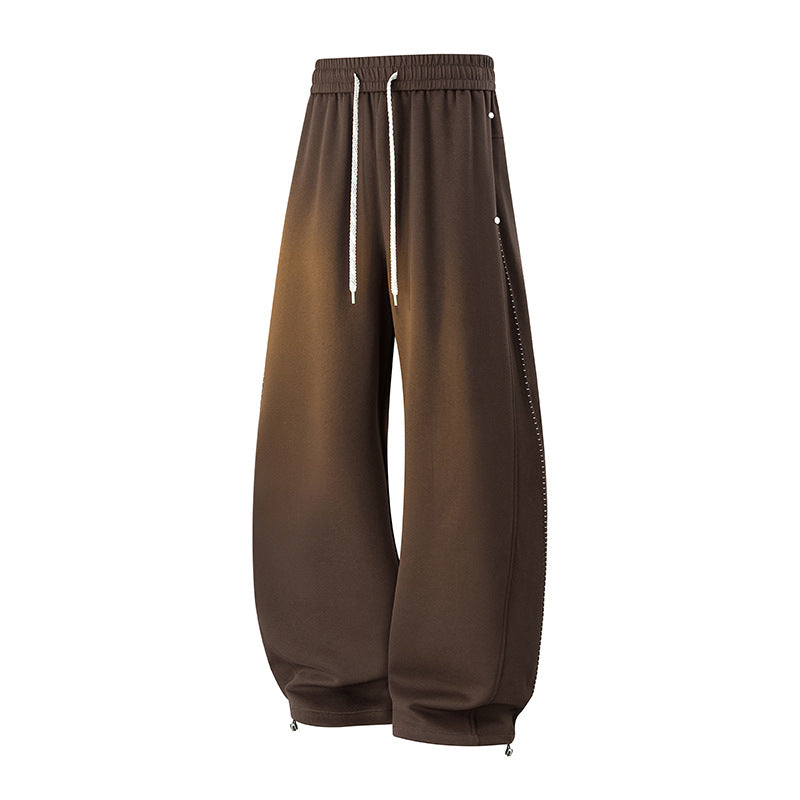 Men's Oversize Baggy Sweatpants with Drawstring, Side Snap Button Placket & Adjustable Leg Openings Mune Fashion