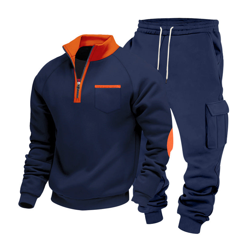 Men's Nano Sweatset with half zipper, chest pocket, and cargo joggers Mune Fashion
