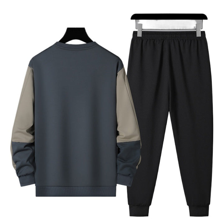 Men's sporty tracksuit set with contrast sleeves, elastic waistband, and breathable sweatshirt Mune Fashion