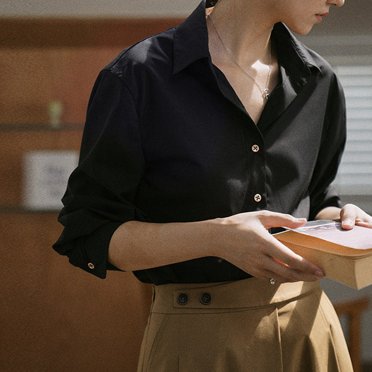 Women's Elegant, Loose Blouse and Stylish Suit Pants Drune