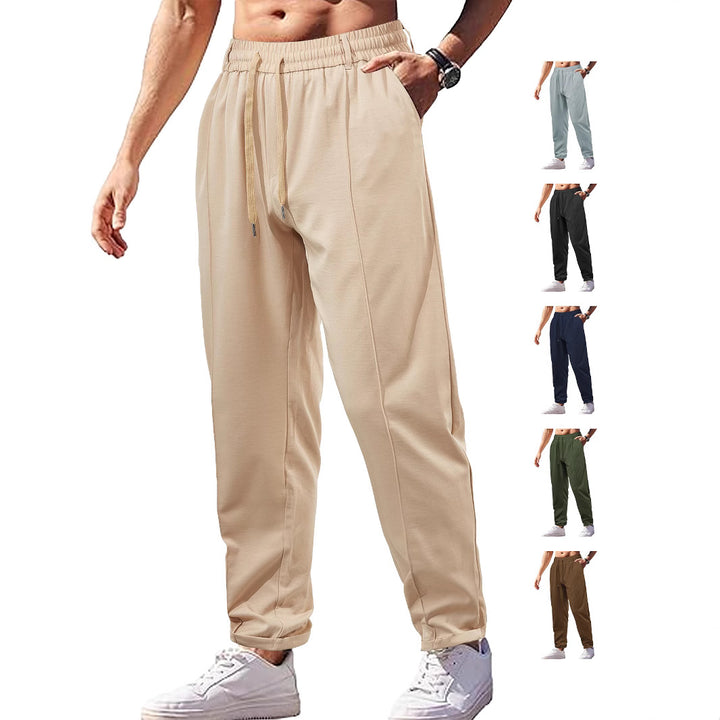 Women's Light Relaxed Trousers with Elastic Waistband, Straight Cut & Sewn-on Back Pocket Mune Fashion