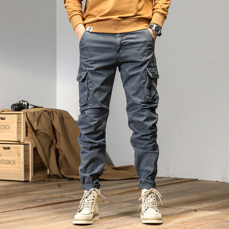 Men's tapered cargo pants with multifunctional pockets and adjustable hem Mune Fashion