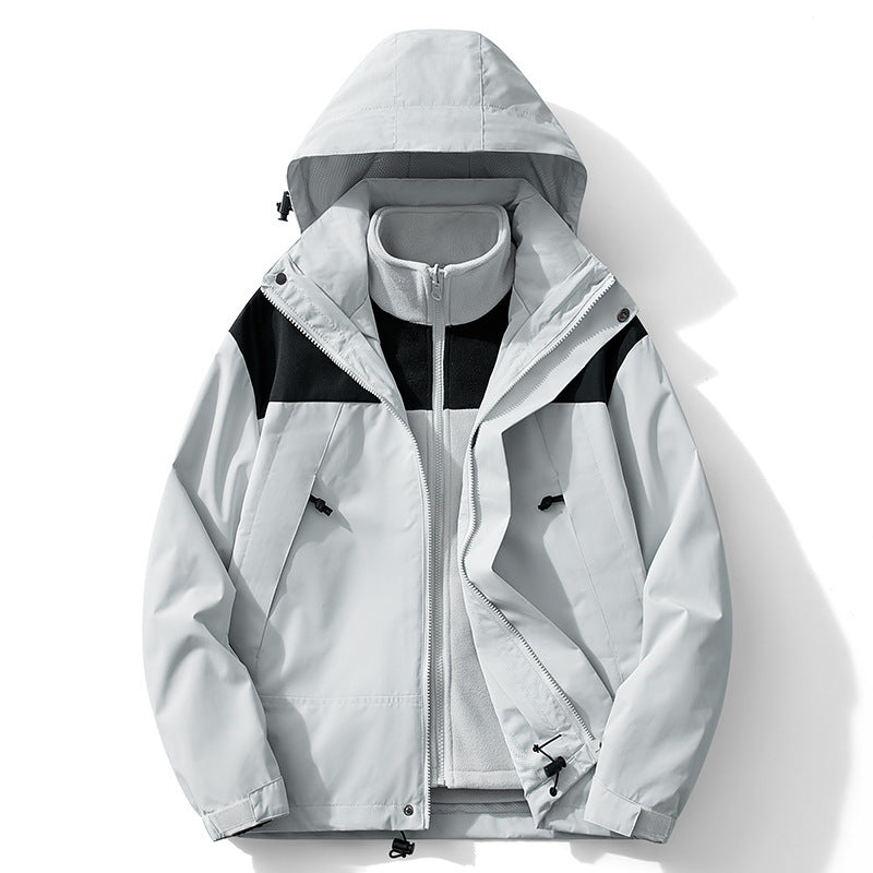 Women's Double-Layer Outdoor Parka with Removable Fleece Inner Jacket Mune Fashion