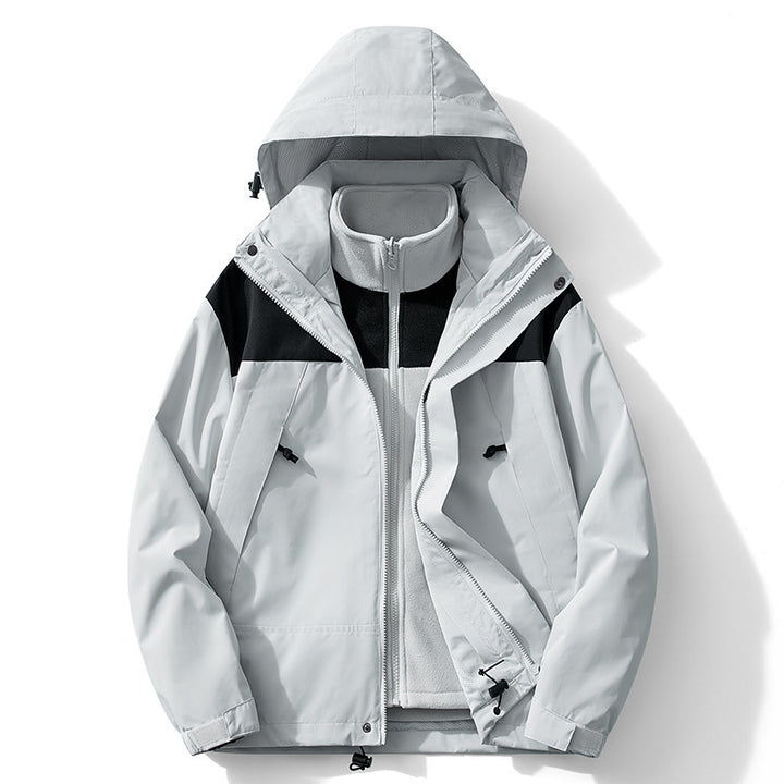 Women's Double-Layer Outdoor Parka with Removable Fleece Inner Jacket Mune Fashion