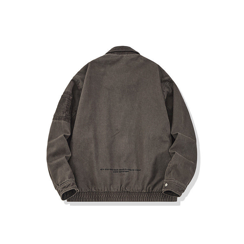 Men's canvas bomber jacket in vintage look with raglan sleeves and elastic hem Mune Fashion