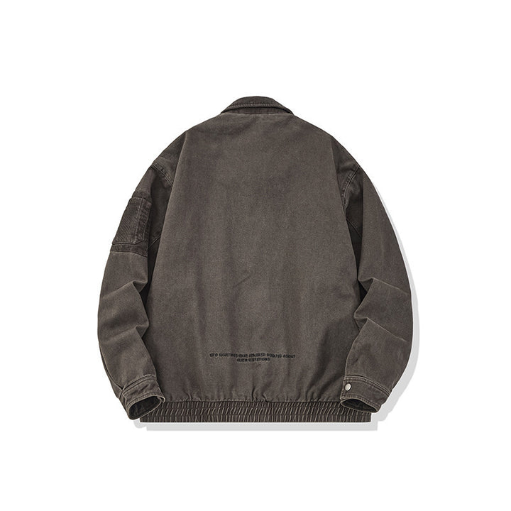 Men's canvas bomber jacket in vintage look with raglan sleeves and elastic hem Mune Fashion