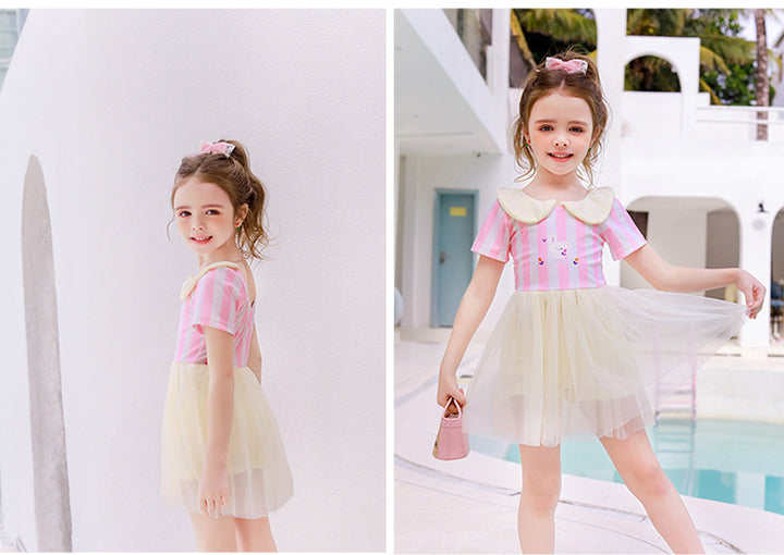Women's tulle dress with cute collar Mune Fashion