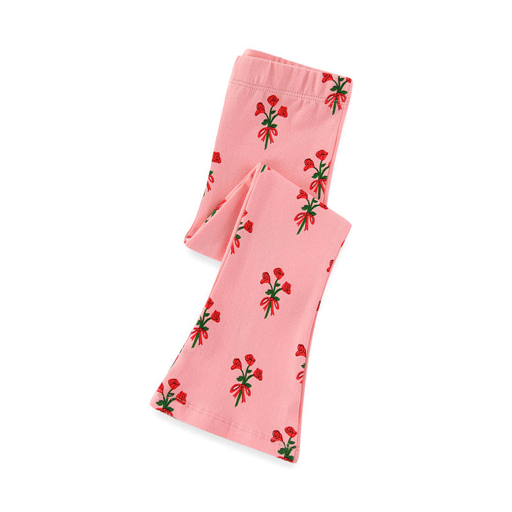 Girl Leggings with Floral Appliqués Mune Fashion