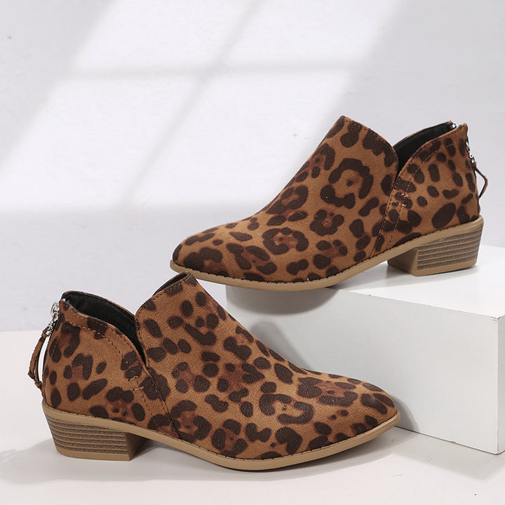 Women's pointed toe slip-on ankle boots with small block heel and ergonomic comfort footbed Mune Fashion