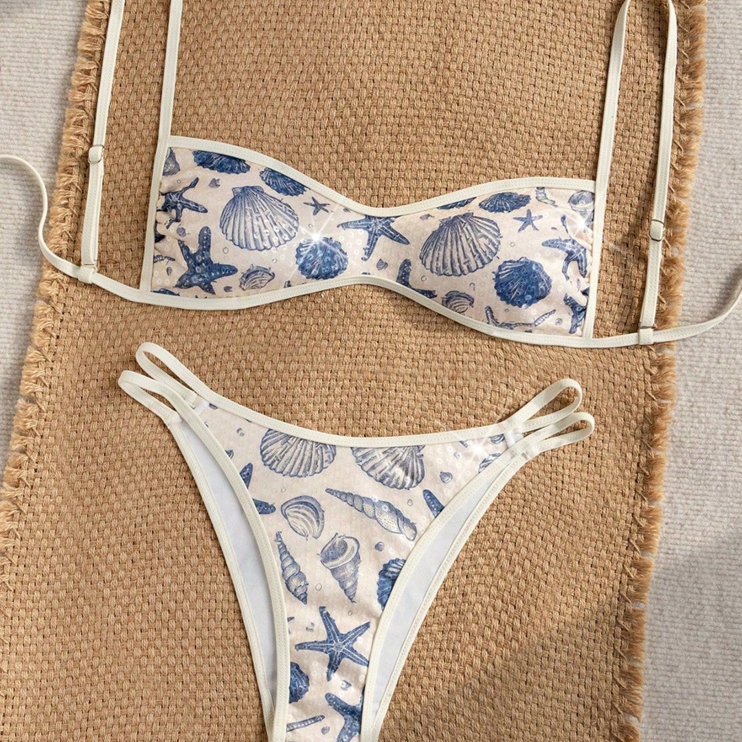 Women's bandeau bikini with maritime shell motif Mune Fashion