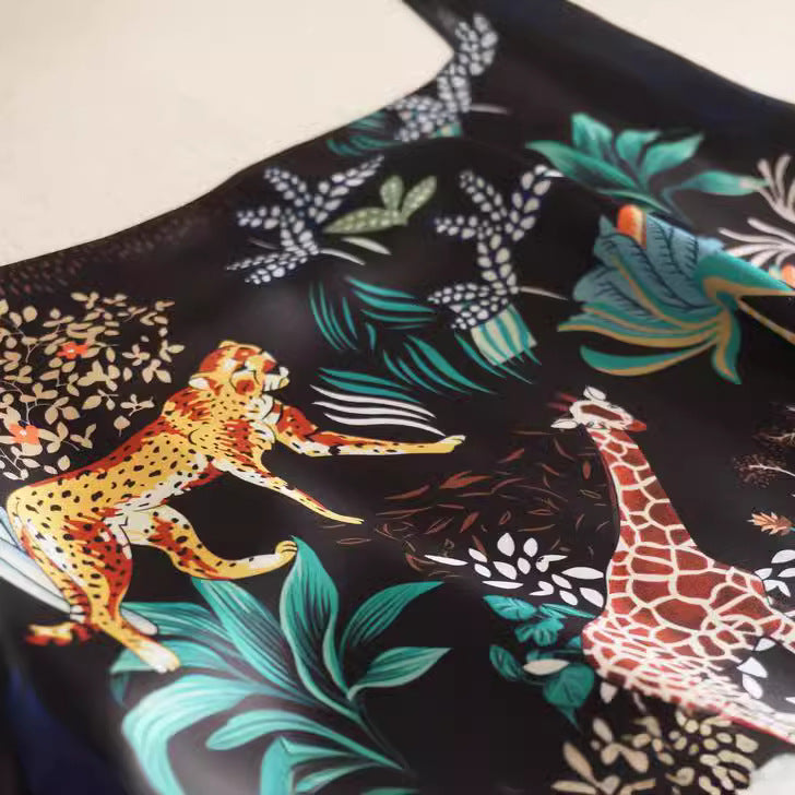 Women's Midi Skirt with Floral Animal Print Mune Fashion