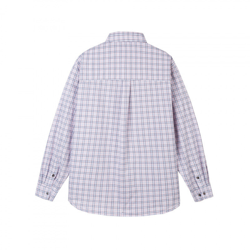 Men's Checked Oversized Shirt with Chest Pocket and Rounded Hem Mune Fashion