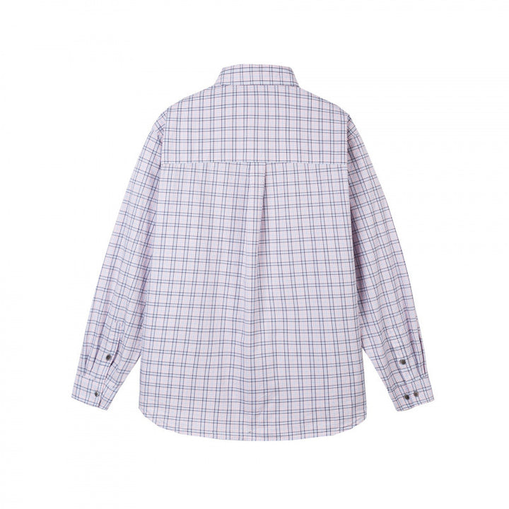Men's Checked Oversized Shirt with Chest Pocket and Rounded Hem Mune Fashion