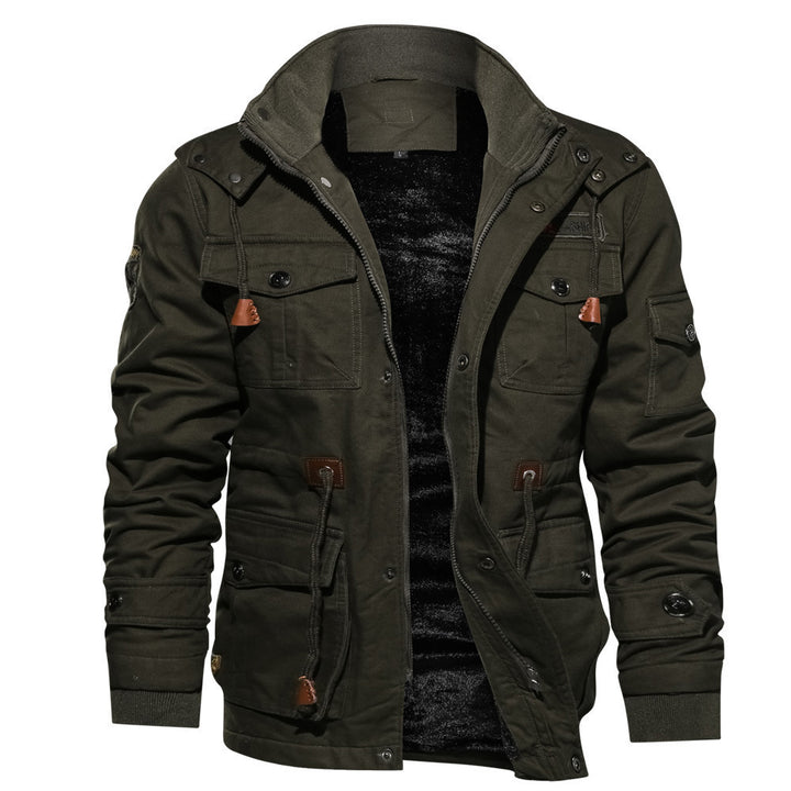 Men's casual cotton blazer with button placket, patch pockets, and striped inner lining Mune Fashion