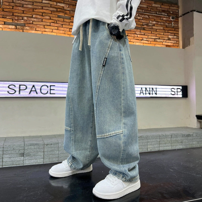 Men's Casual Utility Jeans with Wide Leg Mune Fashion