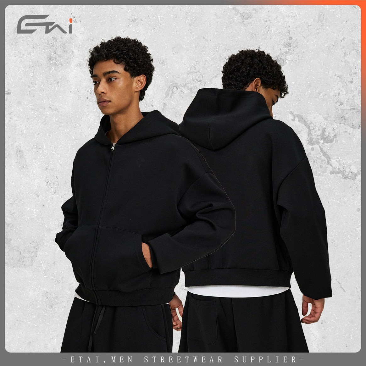 Unisex Boxy Hooded Jacket in Cropped Cut with Elastic Hem Mune Fashion