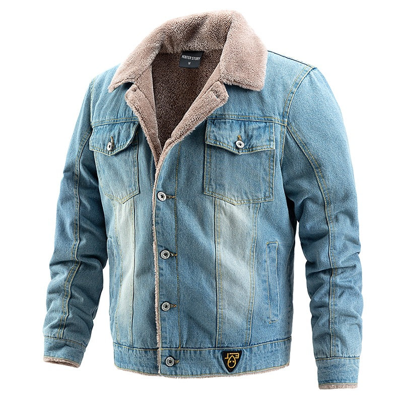 Men's denim jacket with teddy lining Mune Fashion