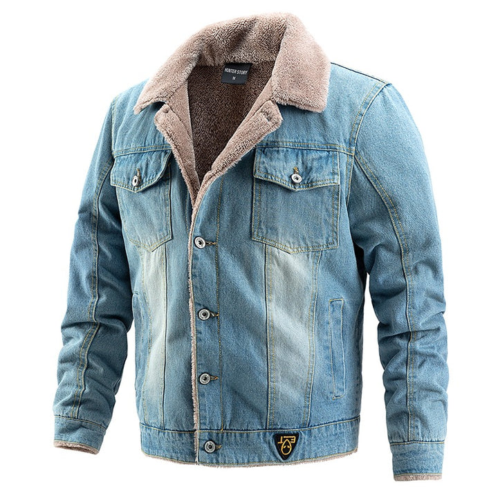 Men's denim jacket with teddy lining Mune Fashion