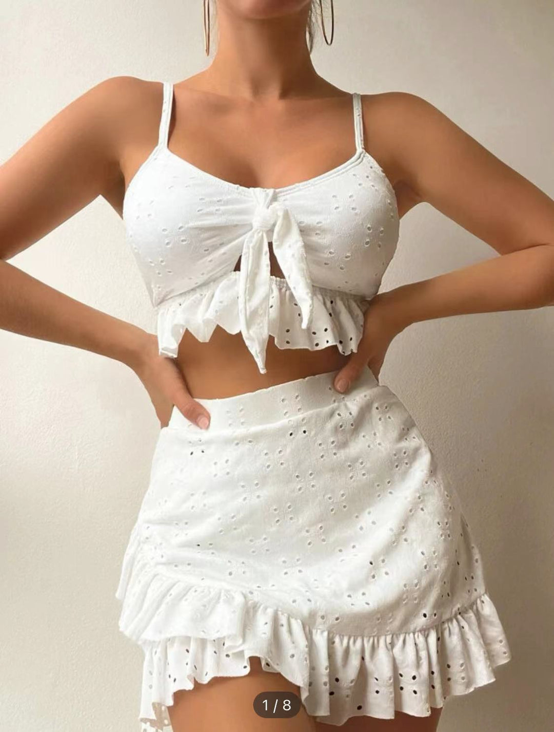 Women's Crop Top and Ruffle Short Set Mune Fashion