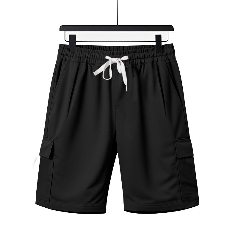 Men's elastic Cargo Bermuda with drawstring and multiple pockets Mune Fashion