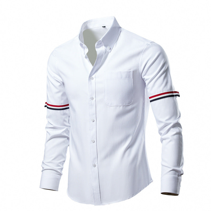 Men's tailored Oxford business shirt with button-down collar, chest pocket, and distinctive cuff detail Mune Fashion