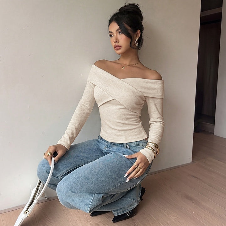 Women Elegant Cropped Shirt Mune Fashion