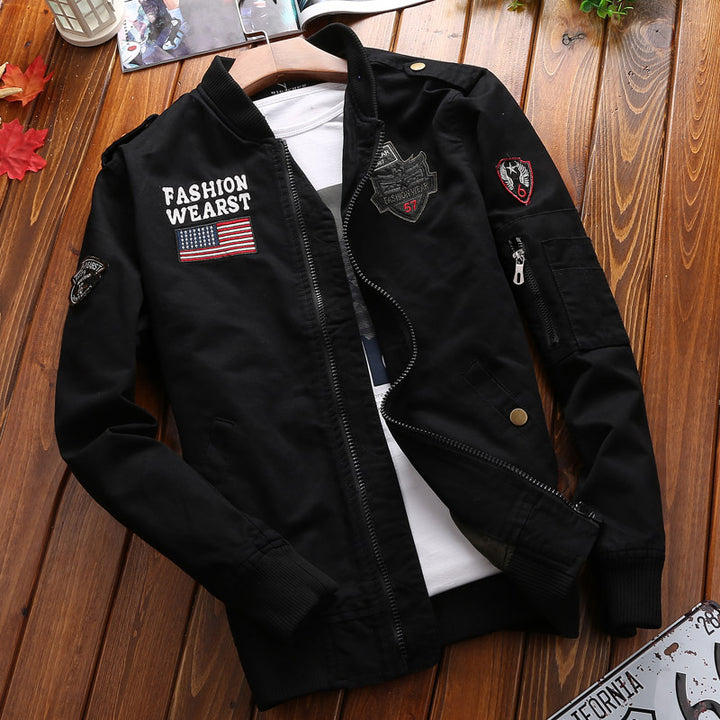 Men's urban patchwork bomber with zipper arm pocket and ribbed cuff Mune Fashion