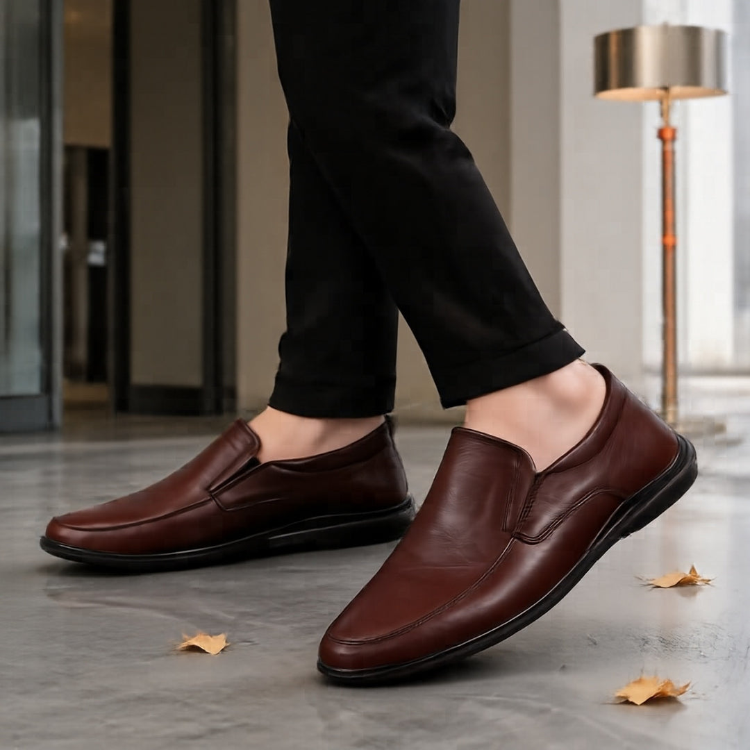 Men's Elegant Slip-On Leather Slippers Mune Fashion