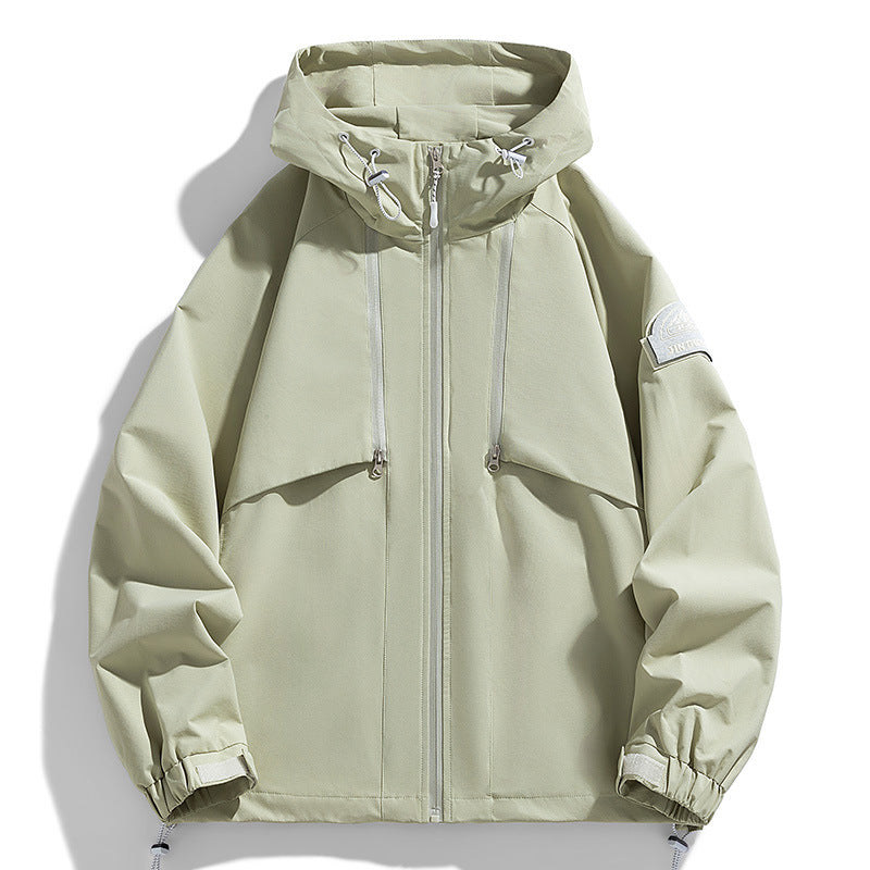 Unisex Lightweight two-tone wind and rain jacket with hood, drawstring and zip pockets Mune Fashion