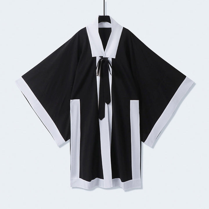 Unisex Oversize Kimono-Cardigan with contrast trim, tie belt and patch pockets Mune Fashion