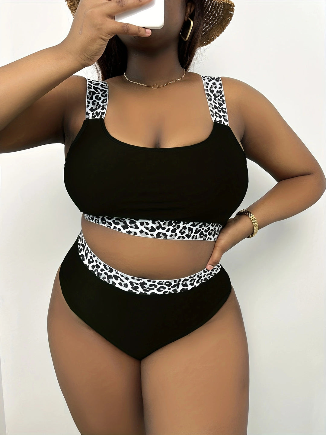 Women's High-Cut Bikini Set with Trendy Animal Print Mune Fashion