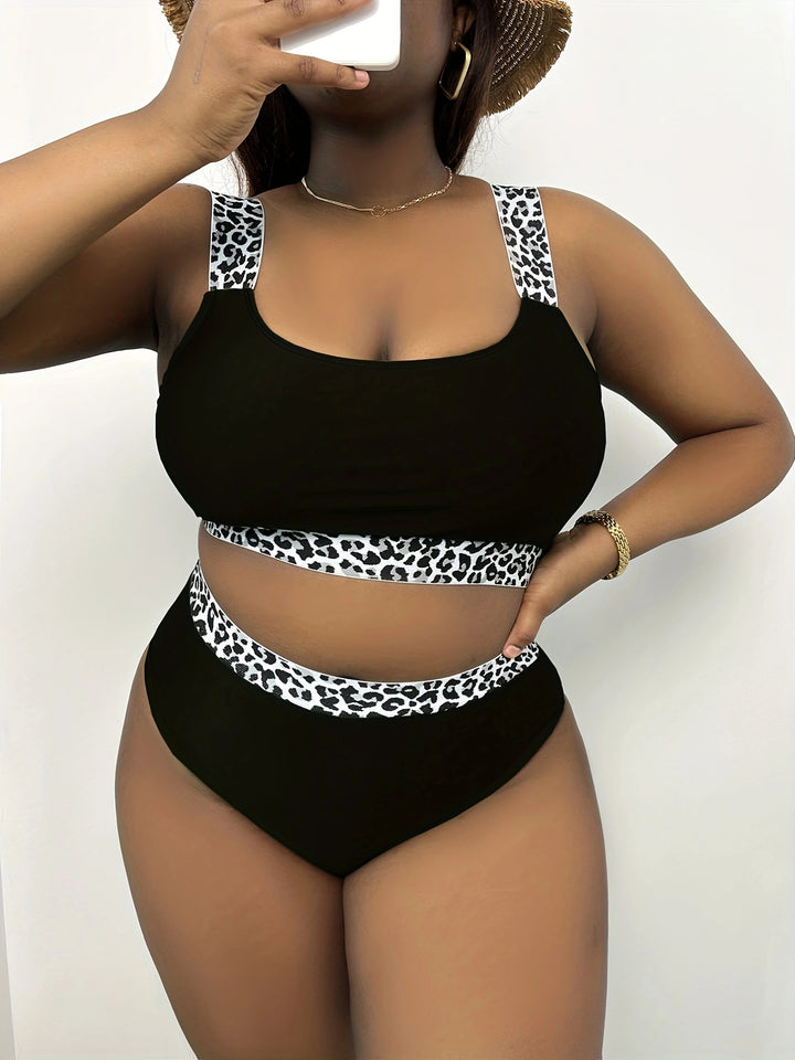 Women's High-Cut Bikini Set with Trendy Animal Print Mune Fashion