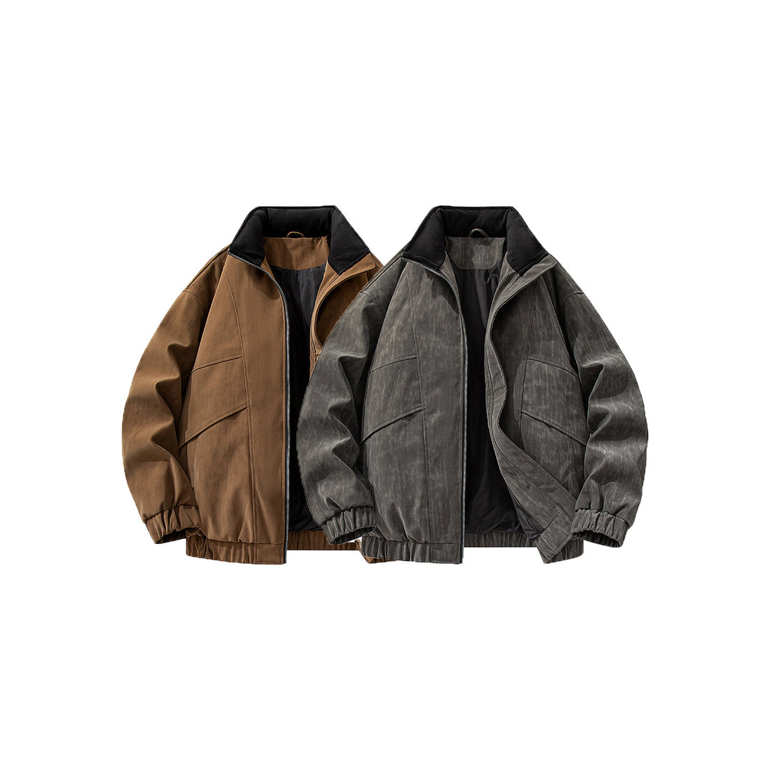 Men's loose functional jacket with stand-up collar and zipper Drune