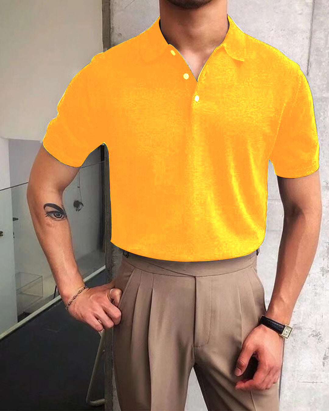 Men's nano Premium fine knit polo shirt with open shirt collar and subtle button placket Mune Fashion