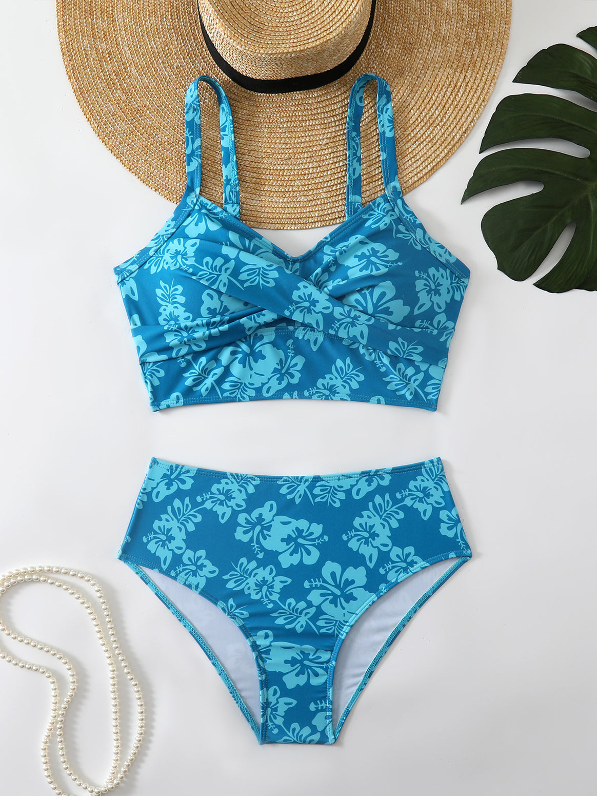 Women's Bikini Set with High Waist and Decorative Knot Design Mune Fashion