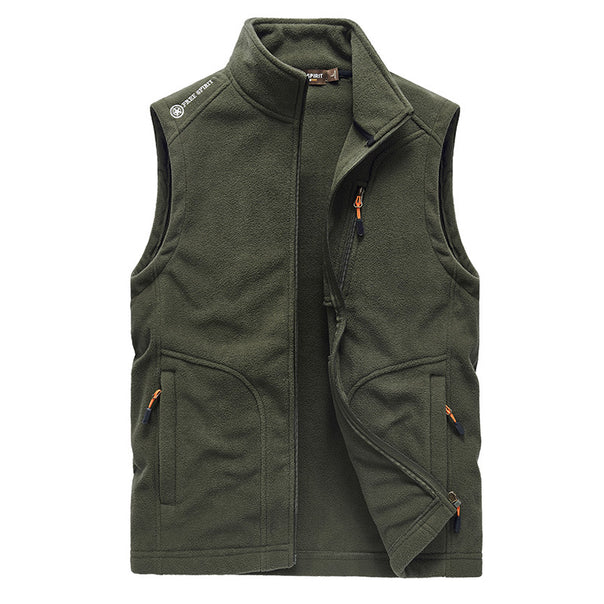 Men's fleece vest with high collar and multifunctional zipper pockets Mune Fashion