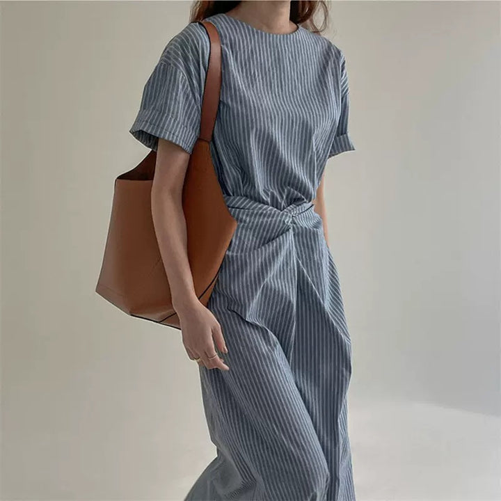 Women Two-Piece Lounge Set with Knot Waist and Wide Leg Mune Fashion