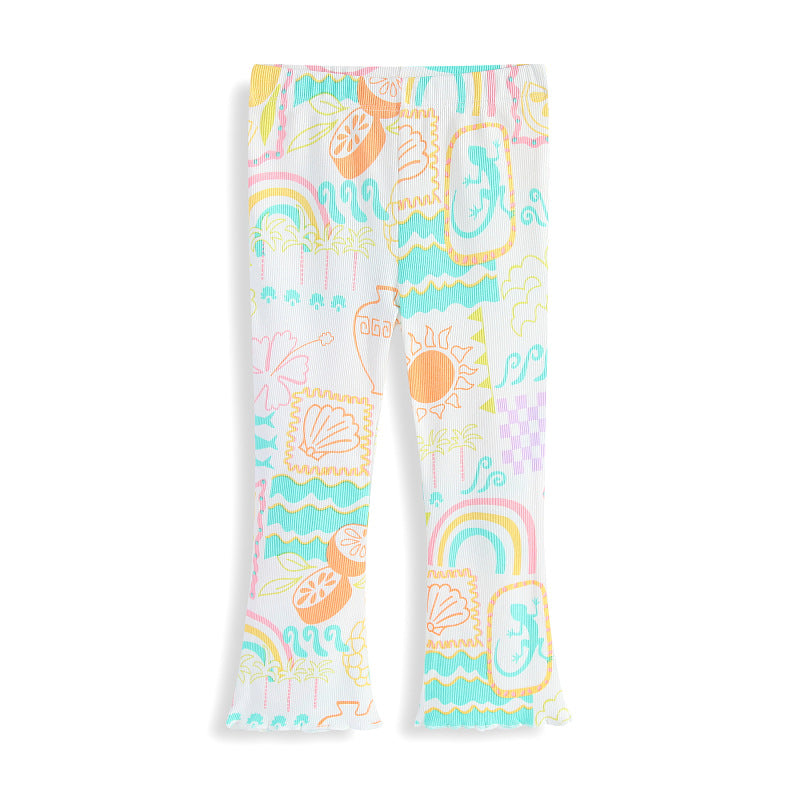 Girls leggings with colorful beach motif Mune Fashion
