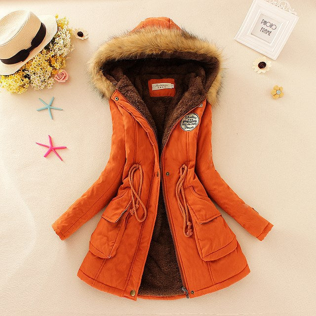 Women's padded parka with faux fur hood and teddy lining Mune Fashion