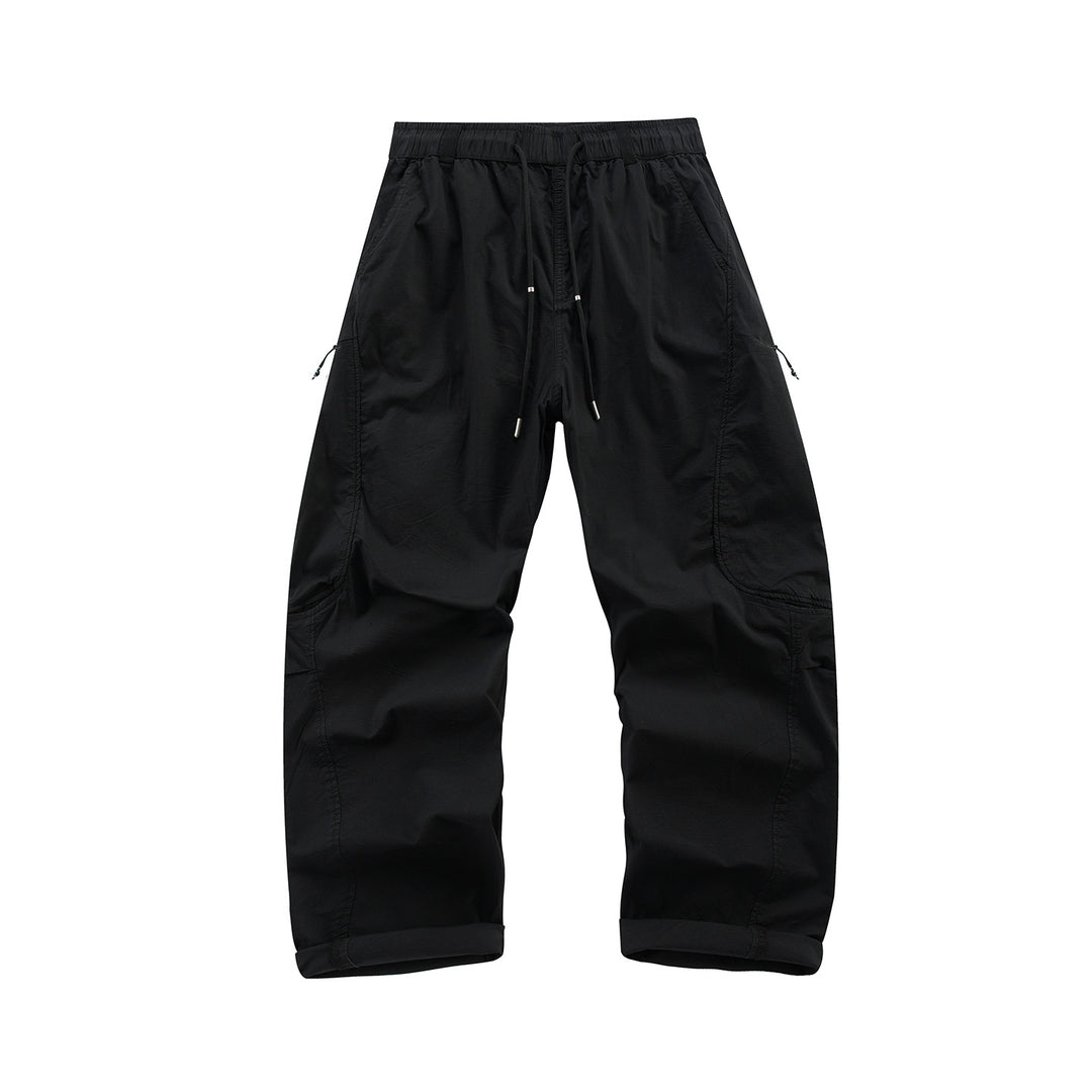 Men's Travel Cargo Pants with Elastic Waistband, Drawstring, and Ventilation Panels Mune Fashion