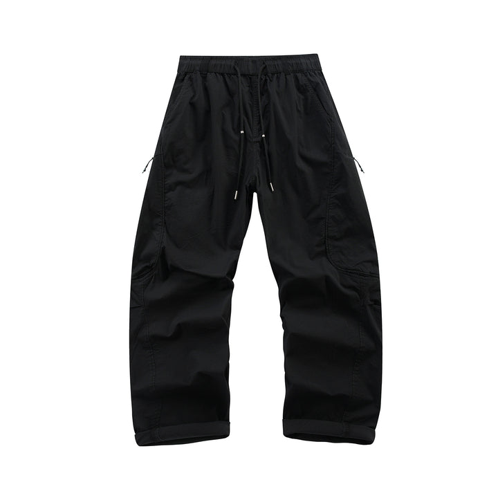 Men's Travel Cargo Pants with Elastic Waistband, Drawstring, and Ventilation Panels Mune Fashion