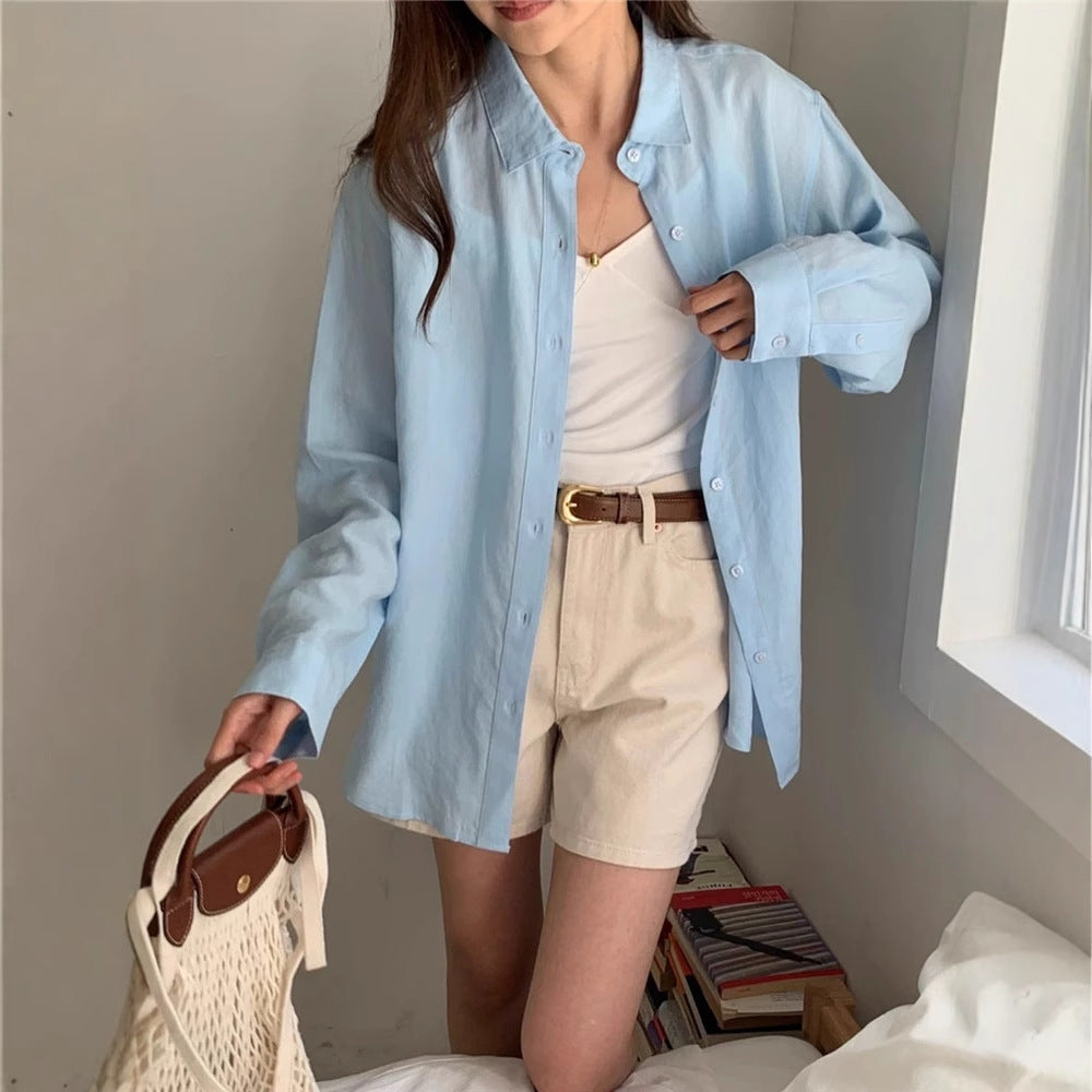 Women's Casual Oversized Shirt Blouse with Boxy Silhouette and Roll-Up Sleeves Mune Fashion