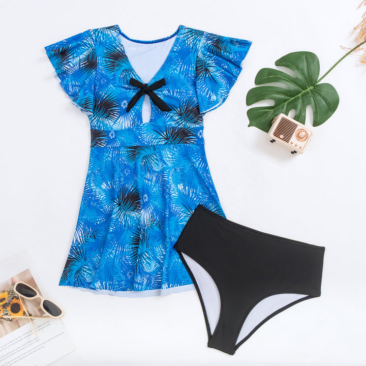 Women's swim set with floral top and comfortable bikini bottoms Mune Fashion