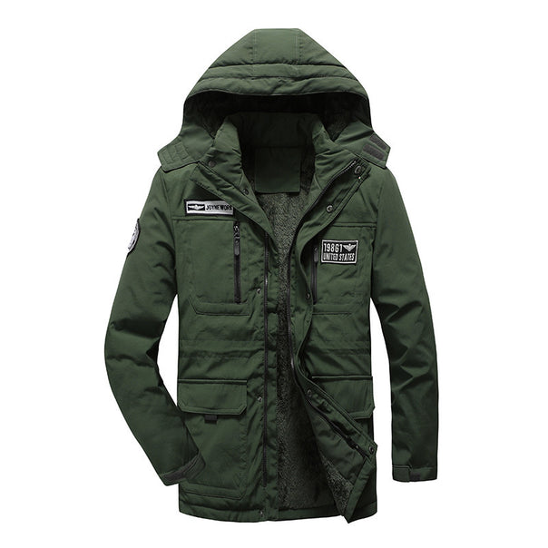 Men's Military Inspired Parka with Sherpa Lining and Utility Pockets Mune Fashion