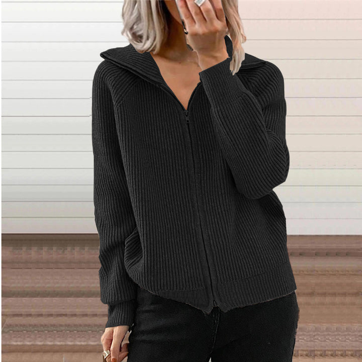 Women's Fashionable Knitted Jacket with Hood Mune Fashion
