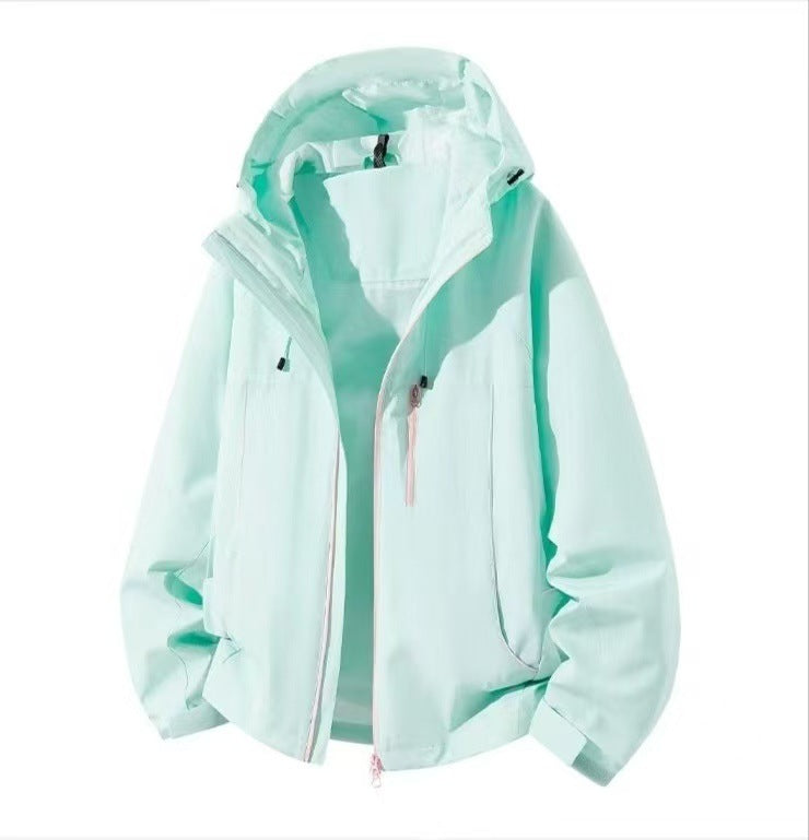 Men's Waterproof Hooded Softshell Jacket with Windproof Cut and Zipper Mune Fashion
