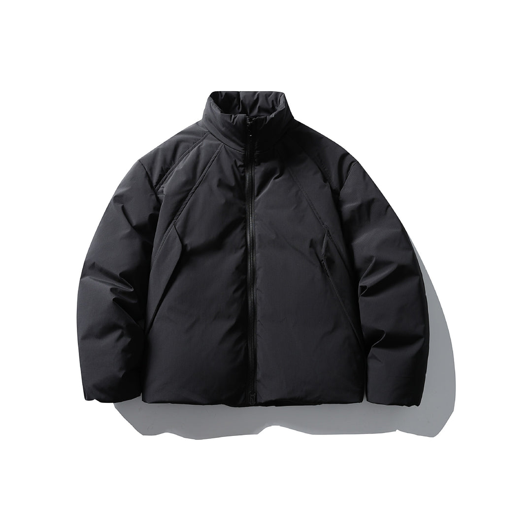 Men's Boxy Thermal Insulation Jacket with High Stand Collar and Minimalist Outer Shell Mune Fashion